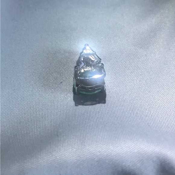 Silver Teardrop Pendant with Mint Green Gemstone - Picture 3 of 3